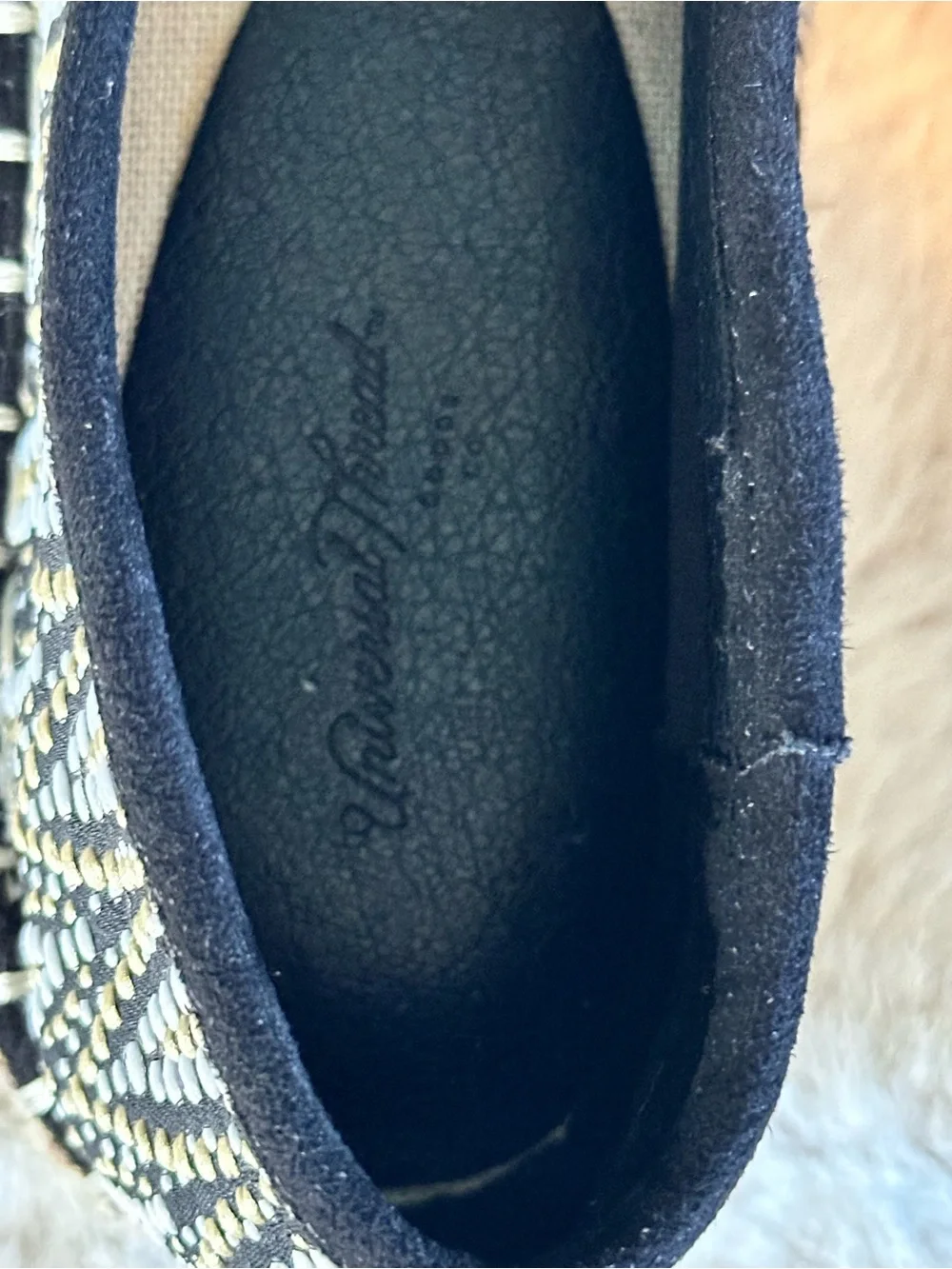 Universal Thread Black & Ivory Patterned Espadrille Flats Size 7 NWT